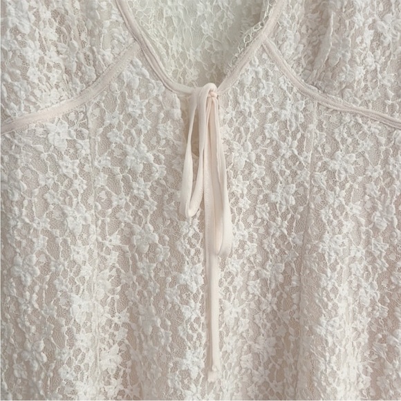 NWOT Free People Petra Mini Dress Lace Long Sleeve Mini Dress Ivory - Picture 8 of 12